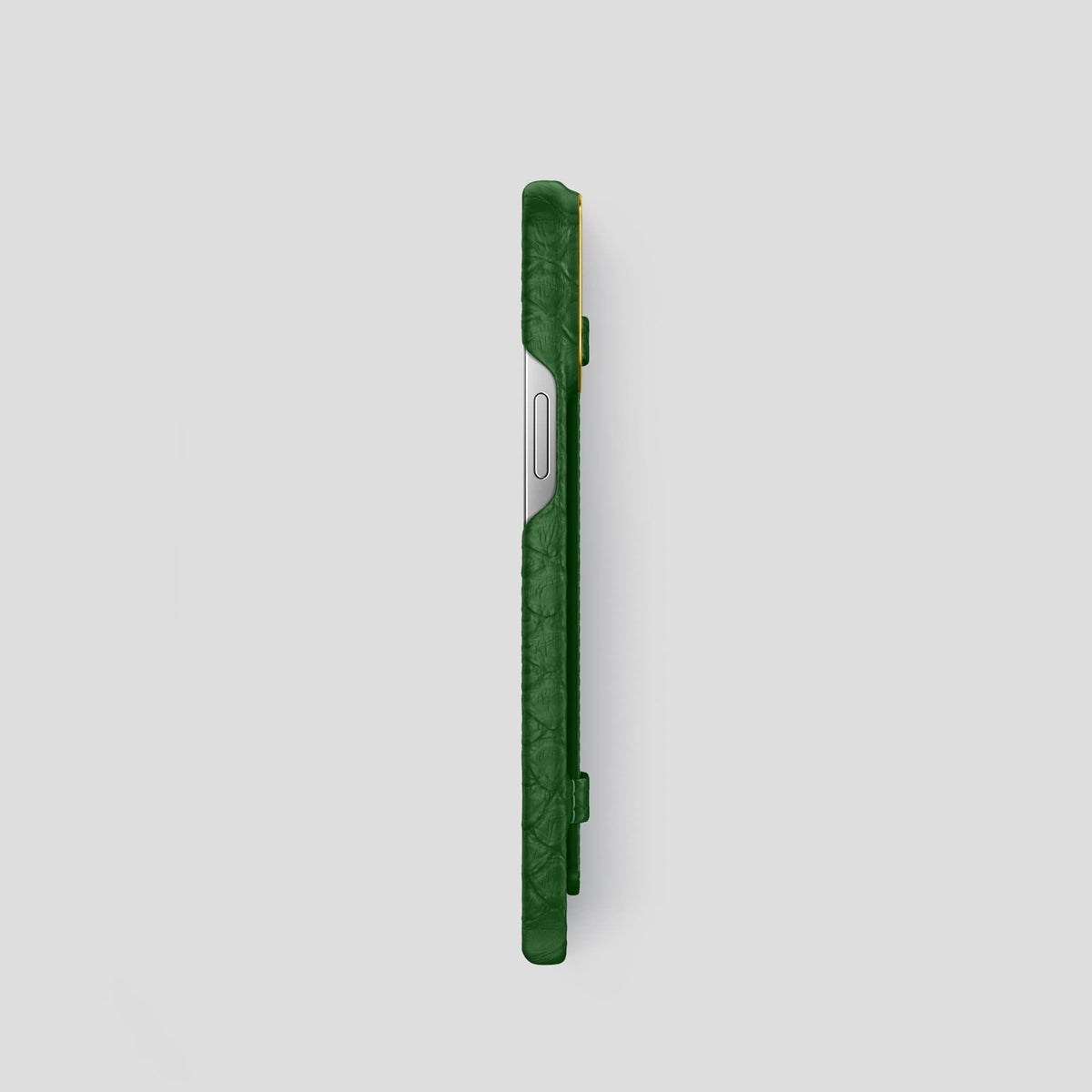 Green iPhone 14 Pro Strap Case Python with Gold Metal -3 | Green-Gold