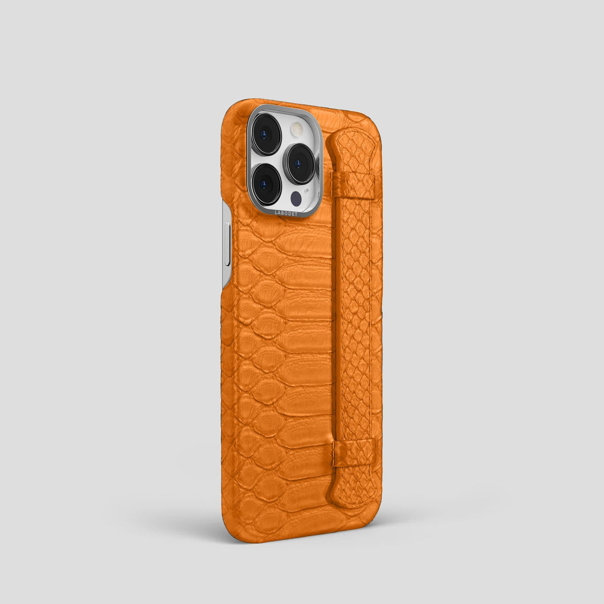 Orange iPhone 14 Pro Strap Case Python with Steel Metal -2 | Orange-Steel