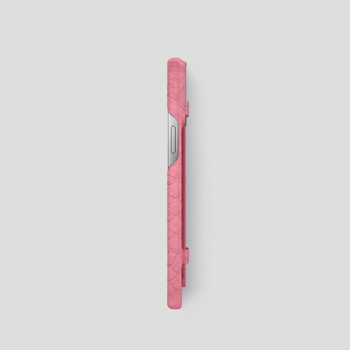 Pink iPhone 14 Pro Strap Case Python with Steel Metal -3 | Pink-Steel