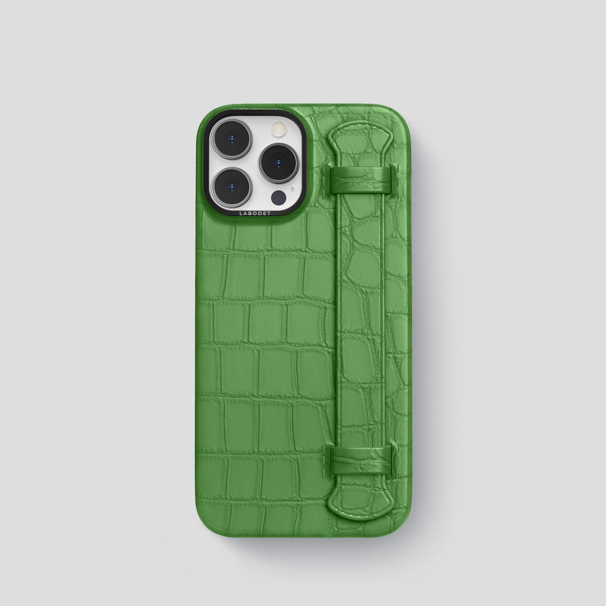 Apple-Green iPhone 14 Pro Strap Case Alligator with Black Metal -1 | Apple-Green-Black