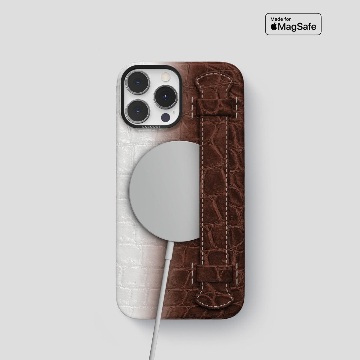 Dark Brown iPhone 14 Pro Himalaya Strap Case with Black Metal -5 | Dark-Brown-Black