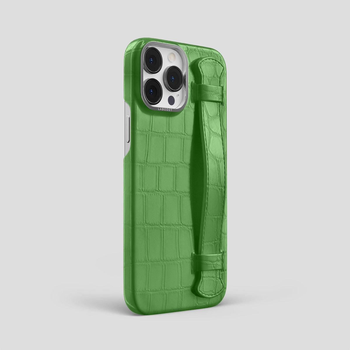 Apple-Green iPhone 14 Pro Max Strap Case Alligator with Steel Metal -2 | Apple-Green-Steel