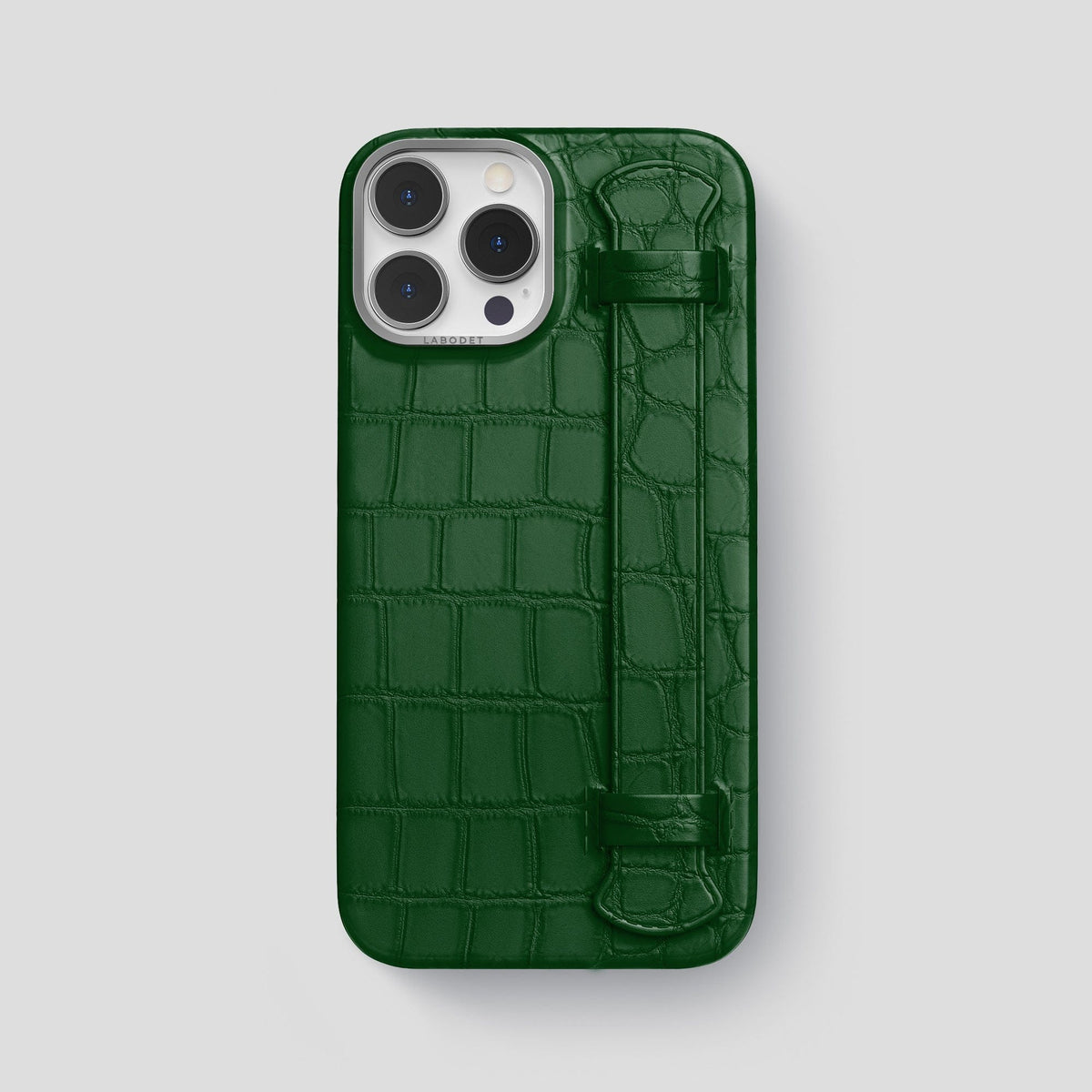 Forest-Green iPhone 14 Pro Max Strap Case Alligator with Steel Metal -1 | Forest-Green-Steel