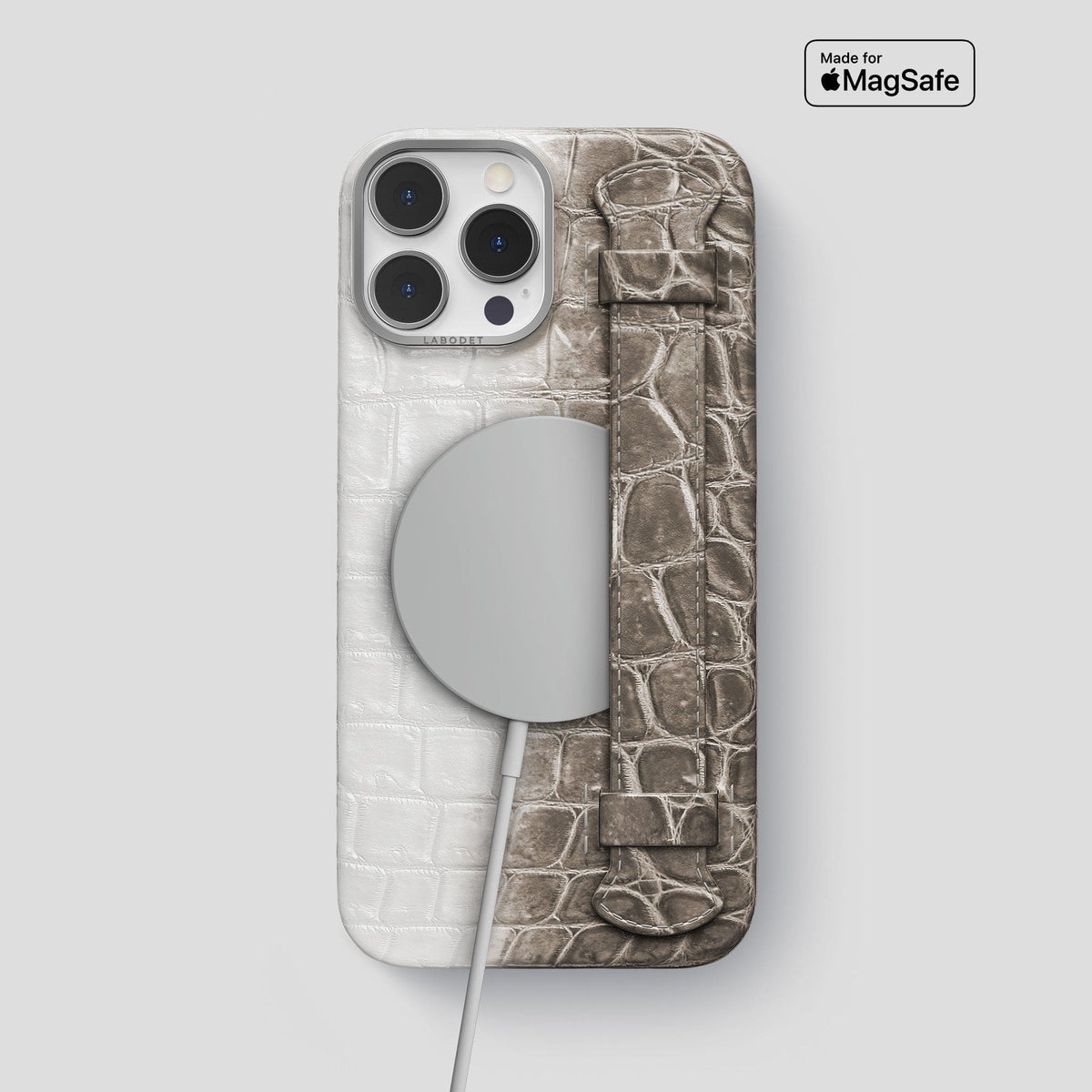 Dark iPhone 14 Pro Max Himalaya Strap Case with Steel Metal -5 | Dark-Steel