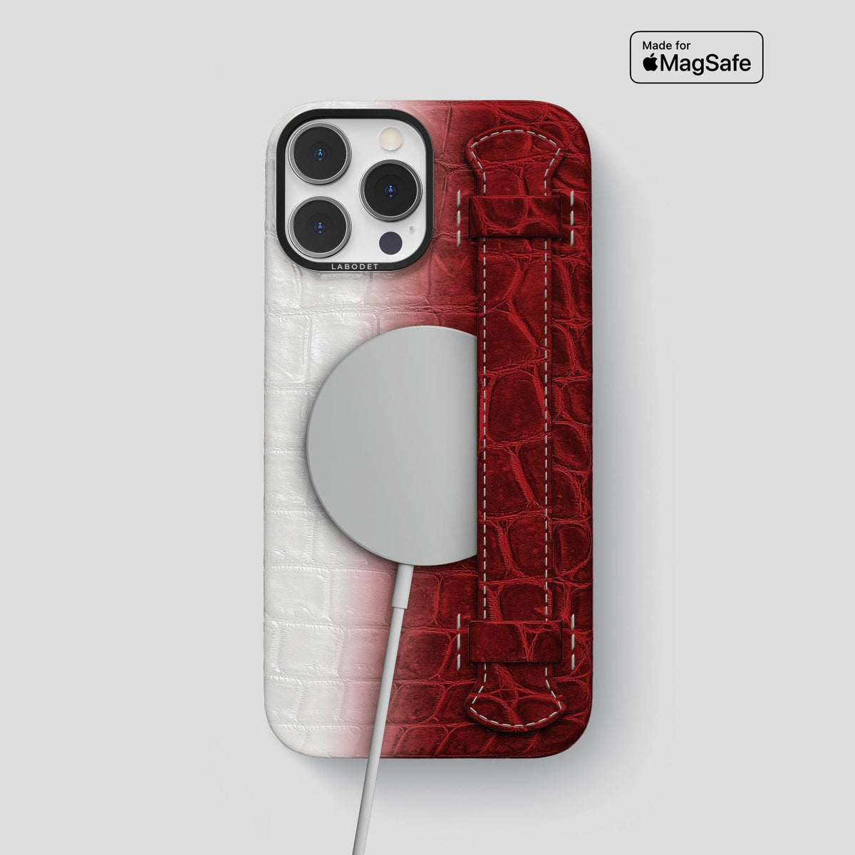 Red iPhone 14 Pro Max Himalaya Strap Case with Black Metal -5 | Red-Black