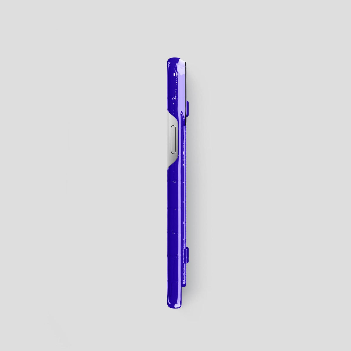 Royal Blue iPhone 14 Pro Max Strap Case Shiny Alligator with Black Metal -3 | Royal-Blue-Black