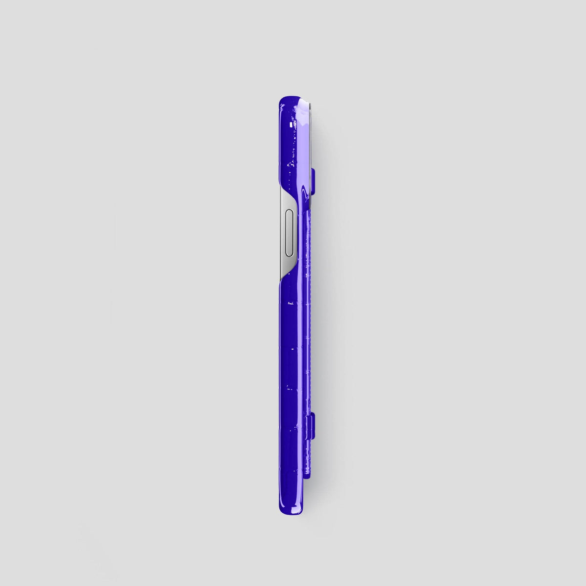 Royal Blue iPhone 14 Pro Max Strap Case Shiny Alligator with Steel Metal -3 | Royal-Blue-Steel