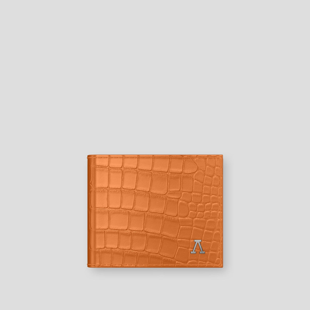 Orange Wallet Case Alligator with Steel Metal -1 | Orange-Steel