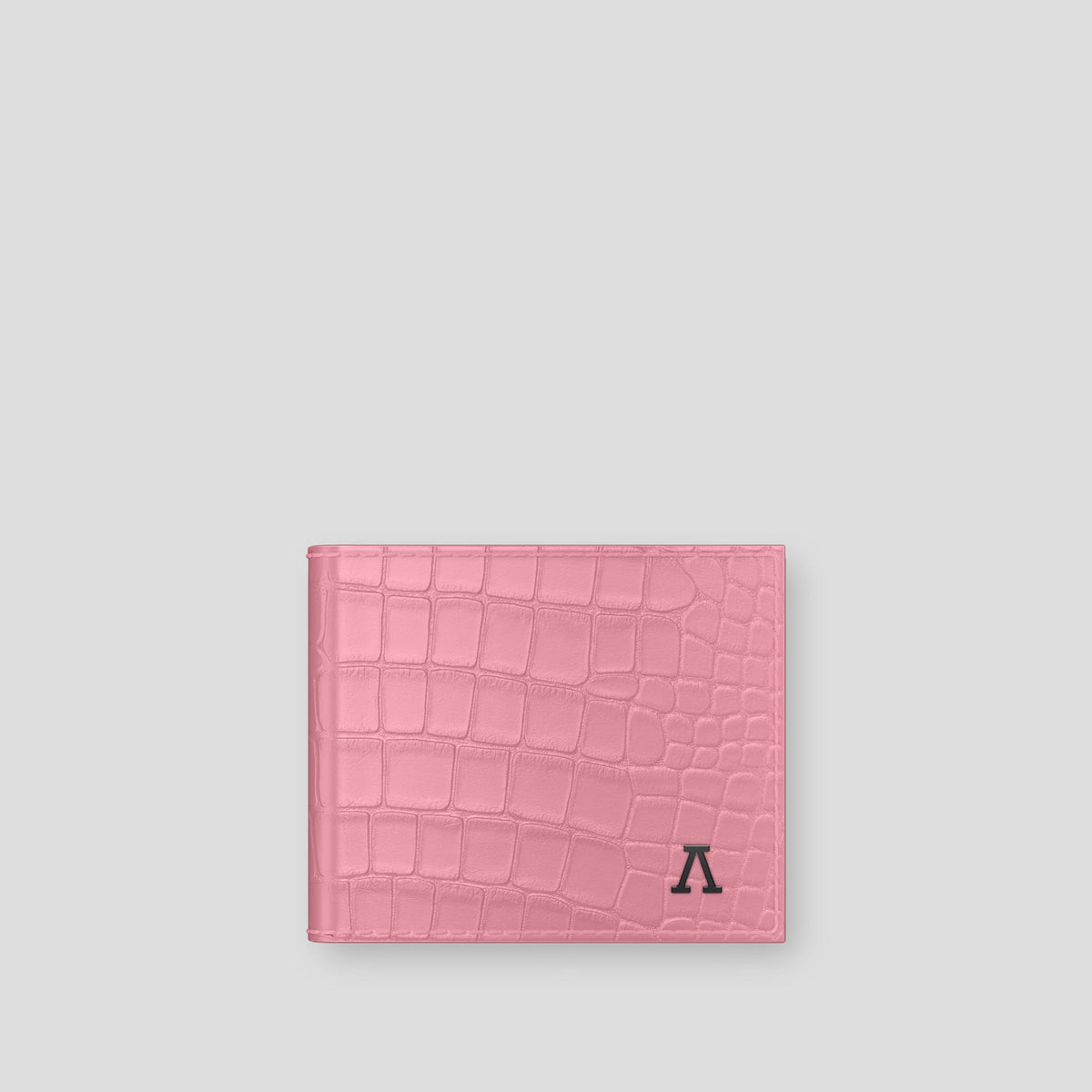 Pink Wallet Case Alligator with Black Metal -1 | Pink-Black