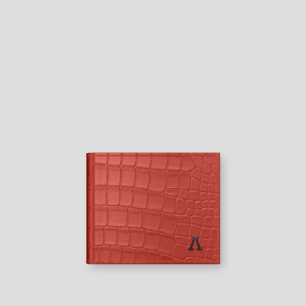 Red Wallet Case Alligator with Black Metal -1 | Red-Black