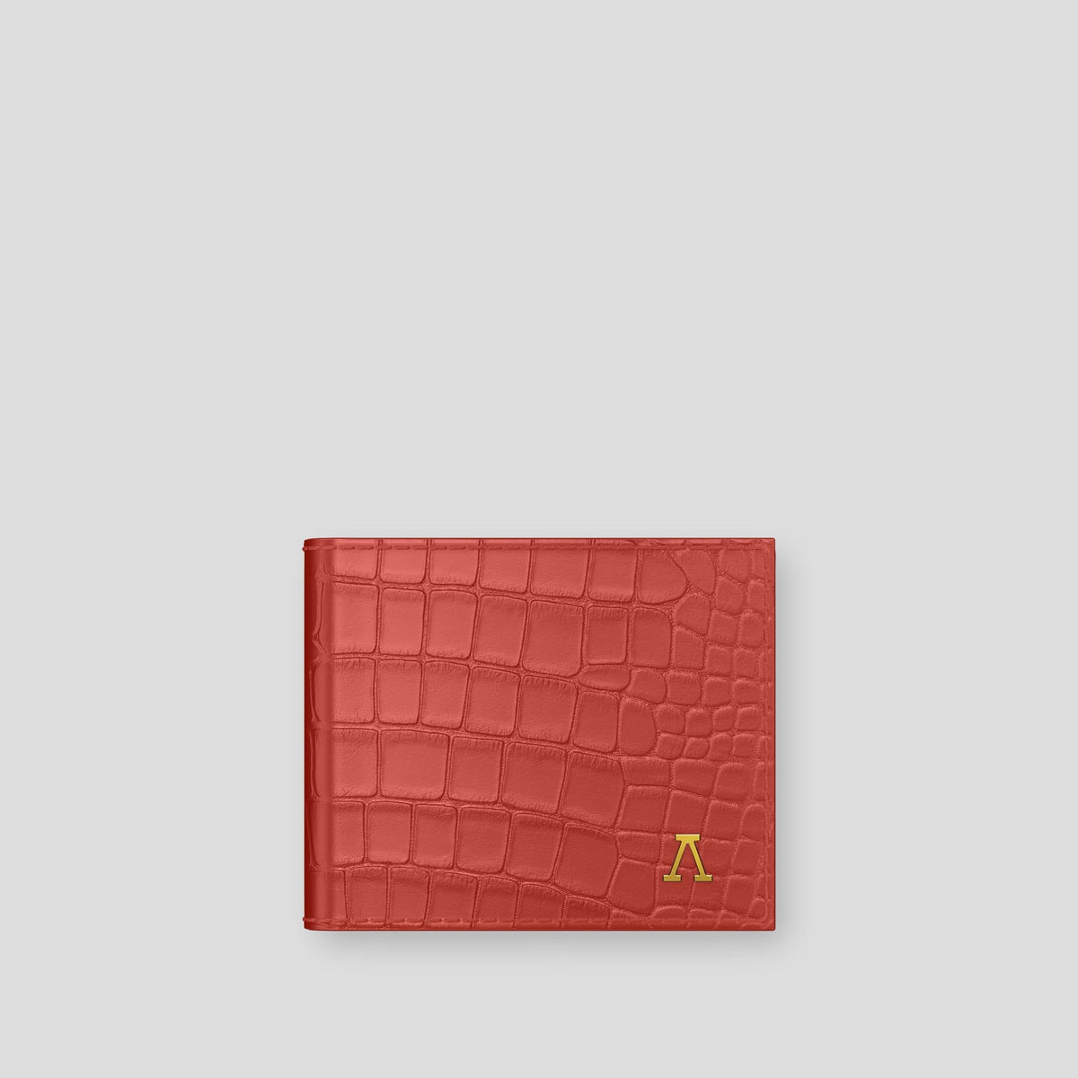 Red Wallet Case Alligator with Gold Metal -1 | Red-Gold