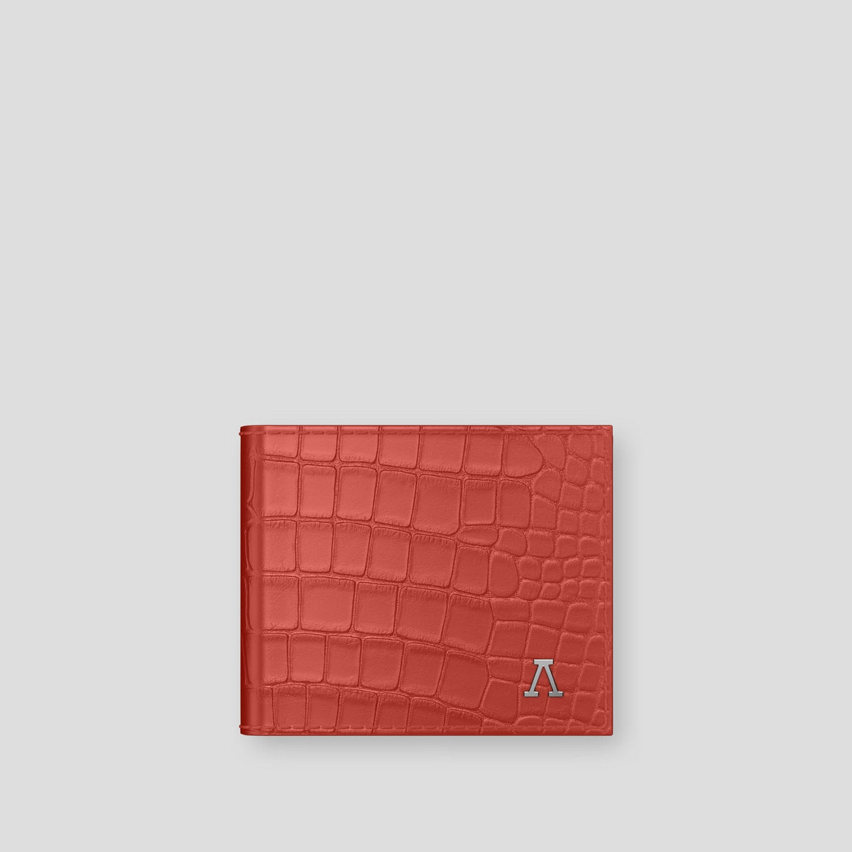 Red Wallet Case Alligator with Steel Metal -1 | Red-Steel