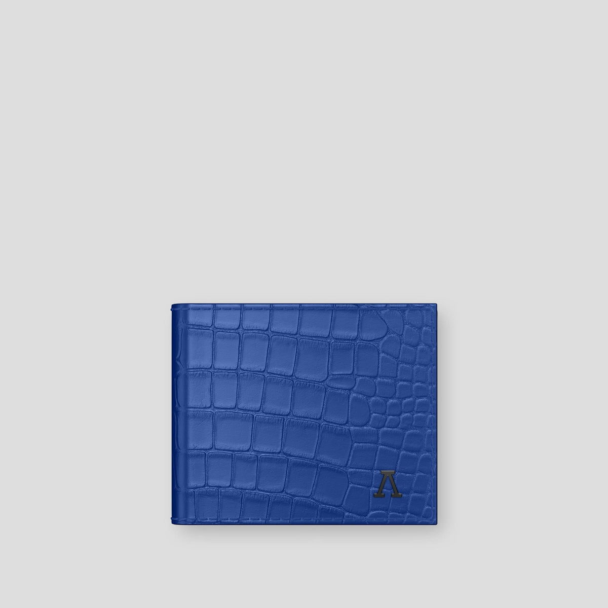 Royal Blue Wallet Case Alligator with Black Metal -1 | Royal-Blue-Black