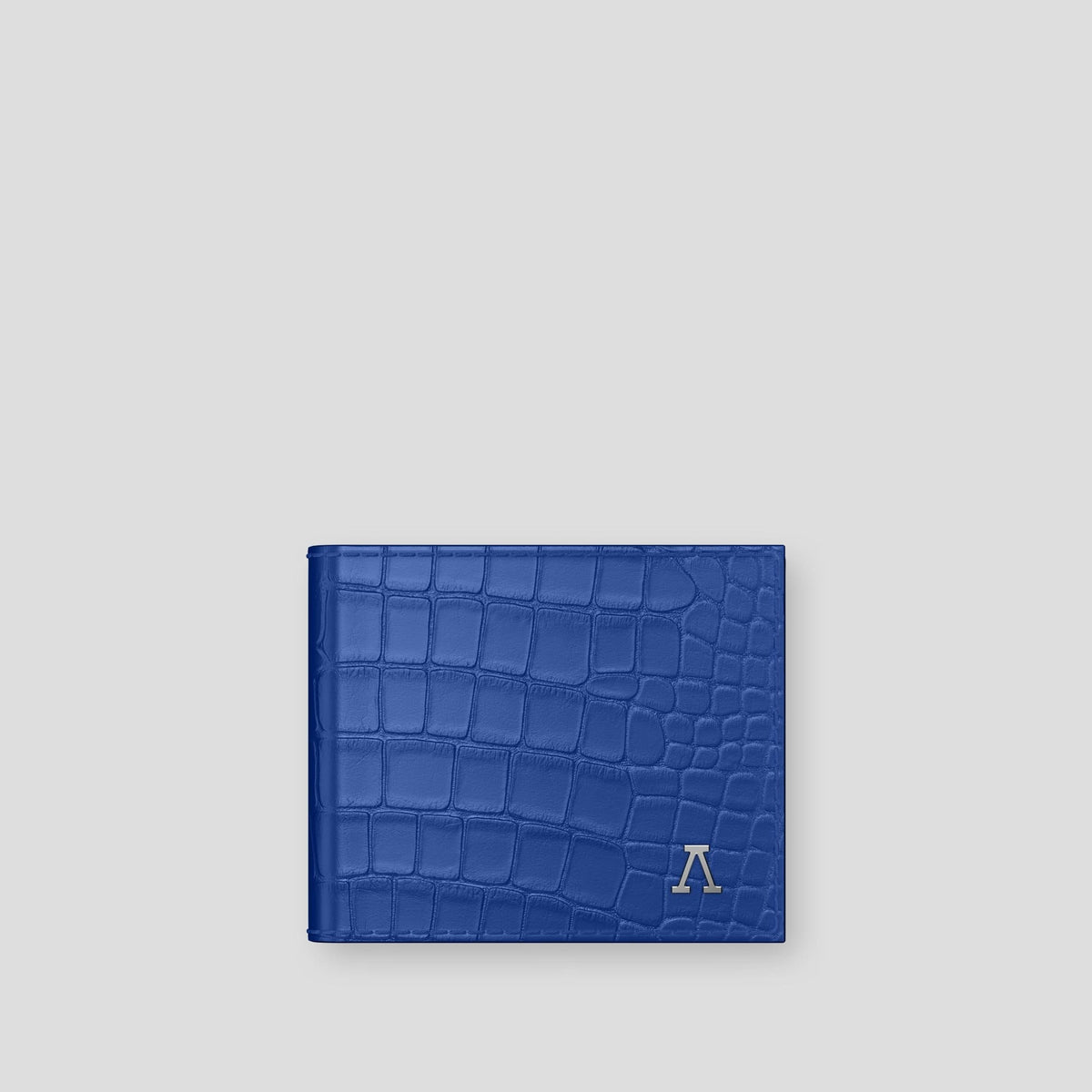 Royal Blue Wallet Case Alligator with Steel Metal -1 | Royal-Blue-Steel