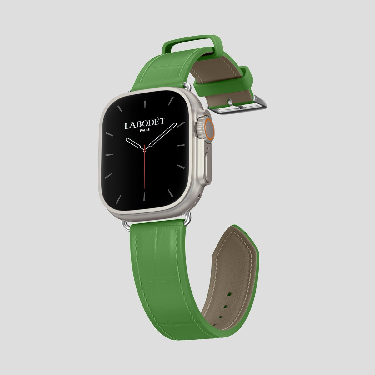 Apple-Green Apple Watch Ultra Classic Strap Alligator with Steel Metal -3 | Apple-Green-Steel