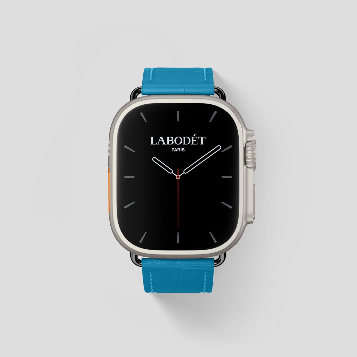 Curaçao-Blue Apple Watch Ultra Classic Strap Alligator with Black Metal -1 | Curaçao-Blue-Black