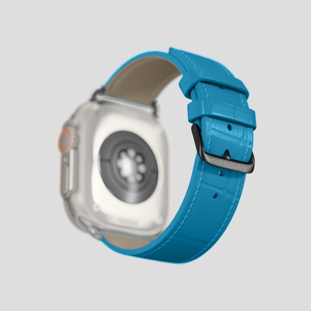 Curaçao-Blue Apple Watch Ultra Classic Strap Alligator with Black Metal -4 | Curaçao-Blue-Black