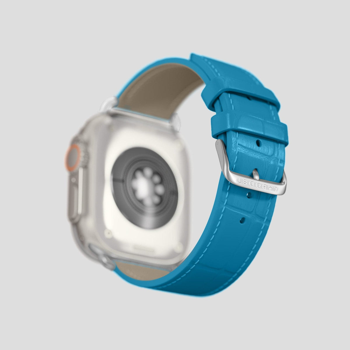 Curaçao-Blue Apple Watch Ultra Classic Strap Alligator with Steel Metal -4 | Curaçao-Blue-Steel
