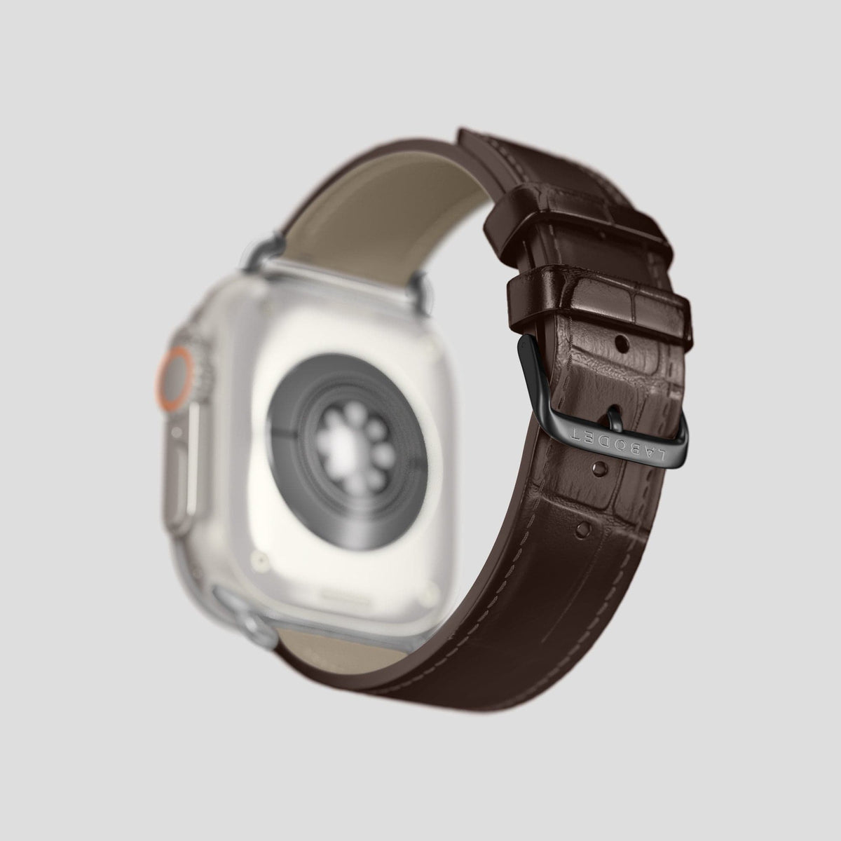 Dark Brown Apple Watch Ultra Classic Strap Alligator with Black Metal -4 | Dark-Brown-Black