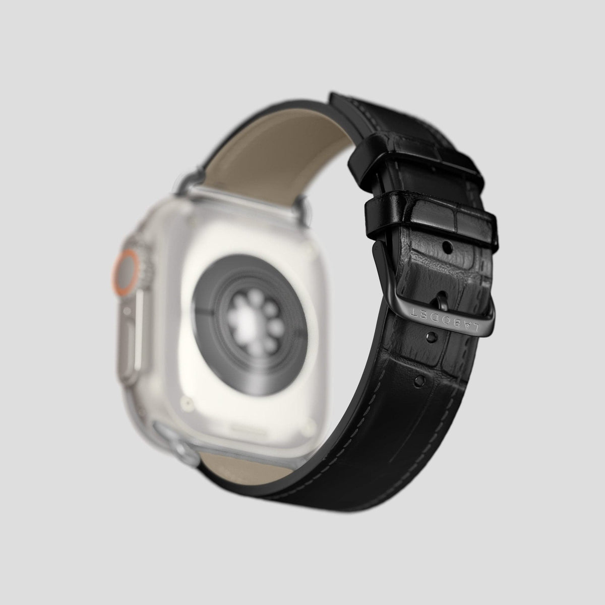 Black Apple Watch Ultra Classic Strap Alligator with Black Metal -4 | Black-Black