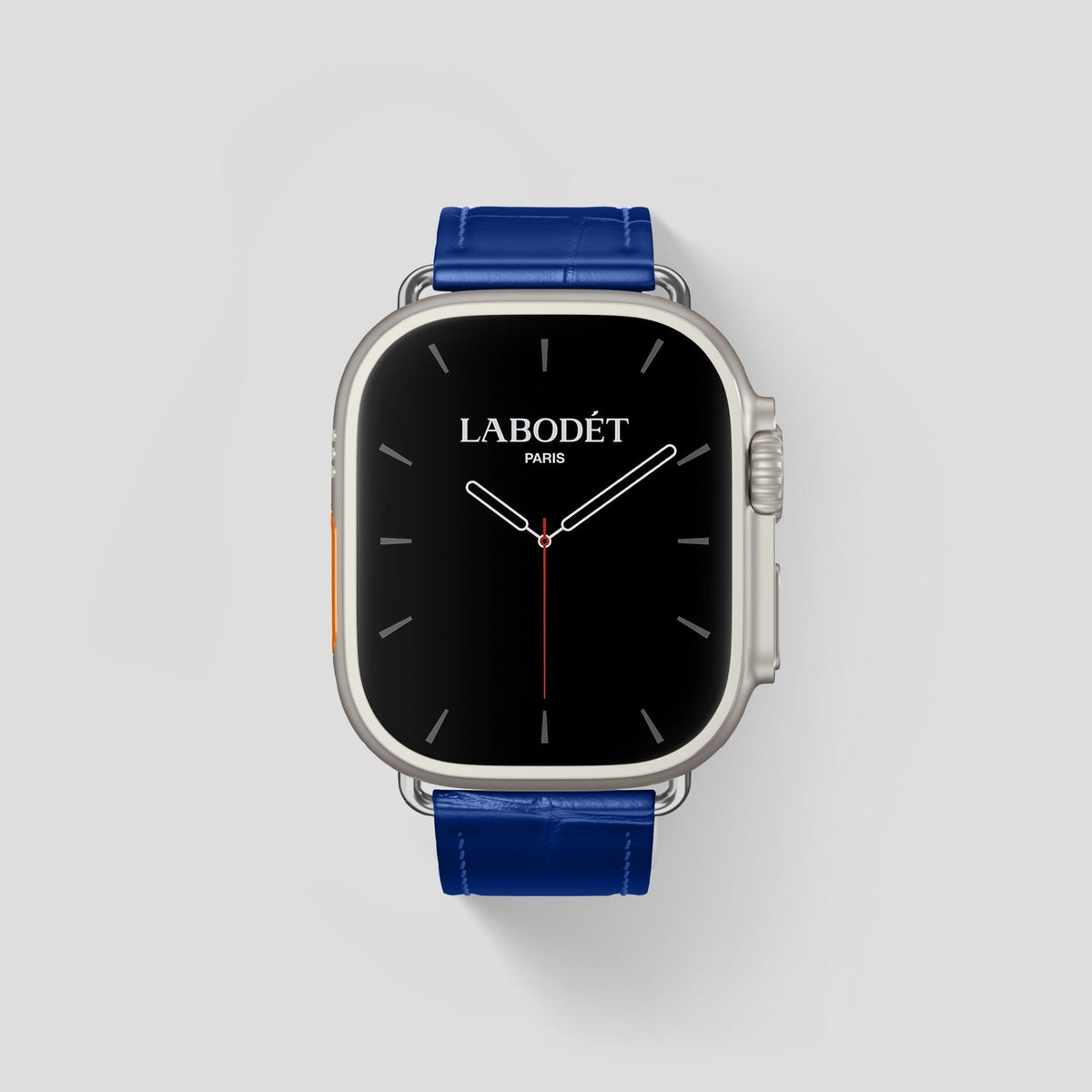 Royal Blue Apple Watch Ultra Classic Strap Alligator with Steel Metal -1 | Royal-Blue-Steel