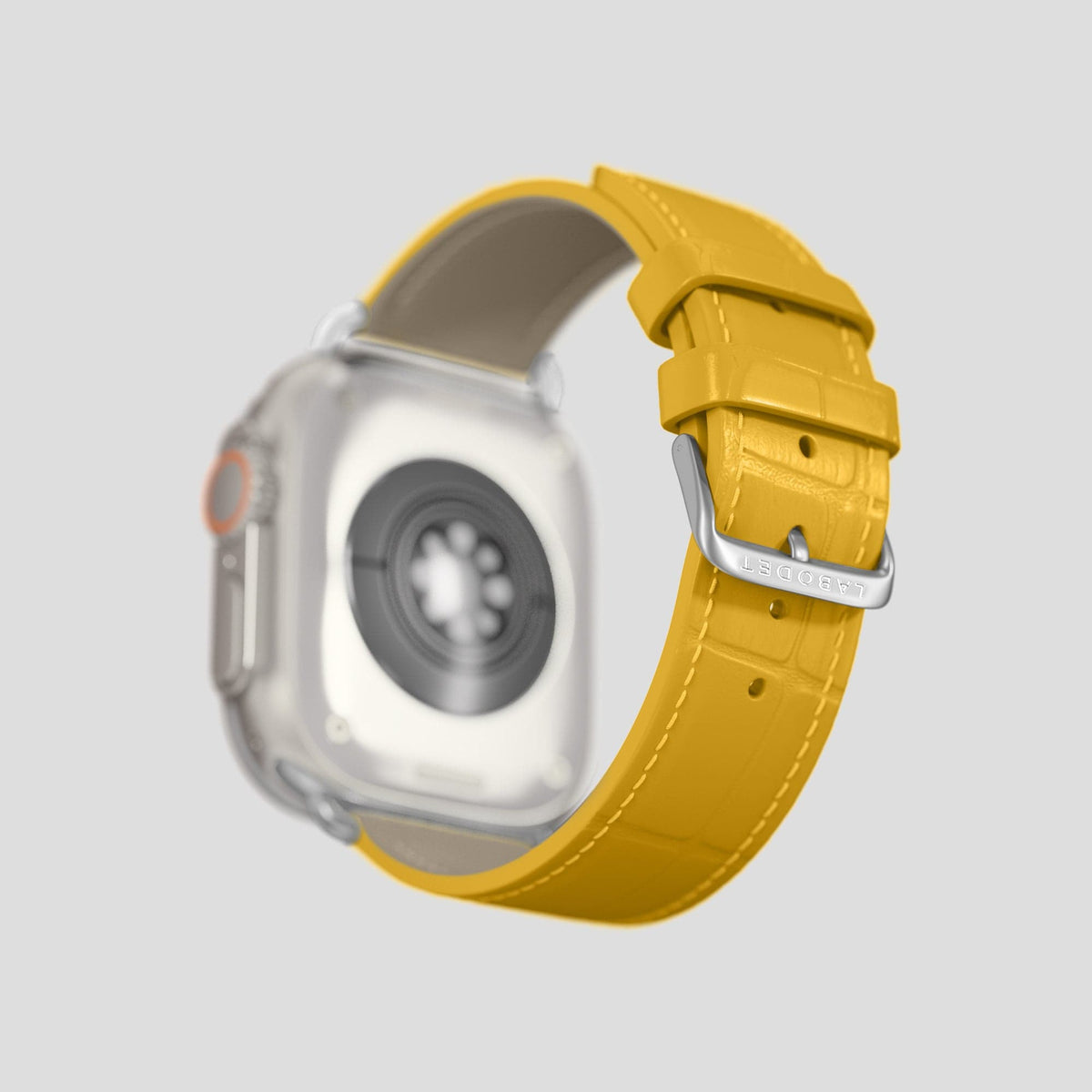 Yellow Apple Watch Ultra Classic Strap Alligator with Steel Metal -4 | Yellow-Steel