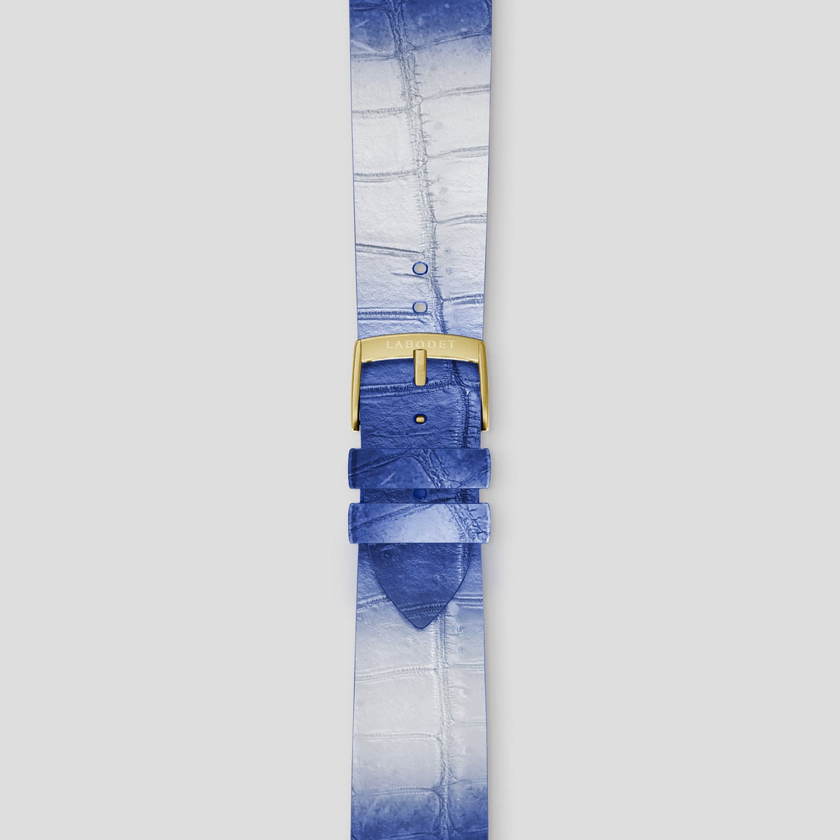 Navy Blue Apple Watch Ultra Classic Strap Himalayan Crocodile with Gold Metal -2 | Navy-Blue-Gold