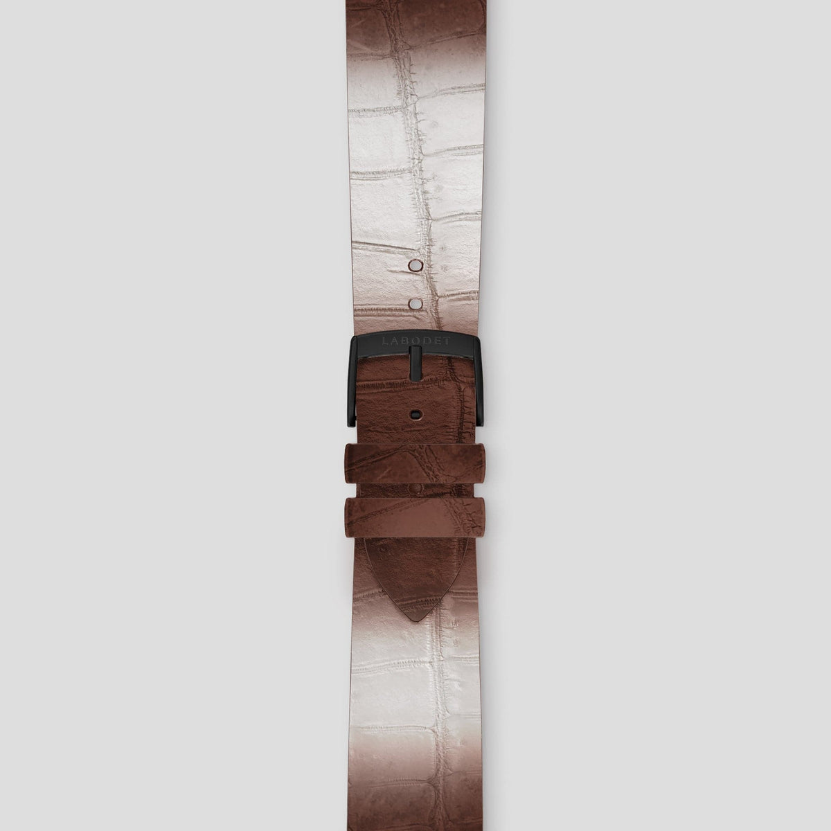 Dark Brown Apple Watch Ultra Classic Strap Himalayan Crocodile with Black Metal -2 | Dark-Brown-Black