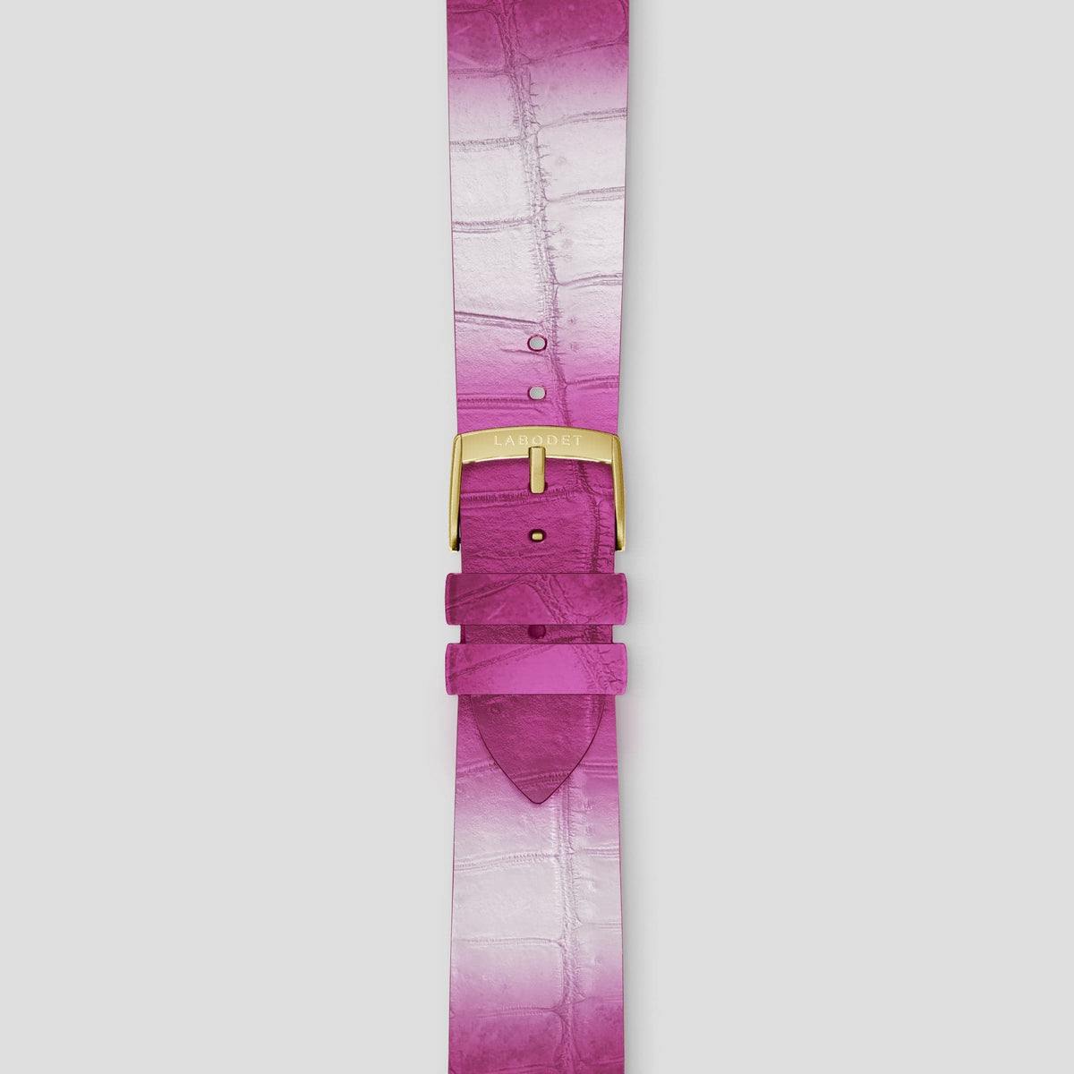 Fuchsia Apple Watch Ultra Classic Strap Himalayan Crocodile with Gold Metal -2 | Fuchsia-Gold