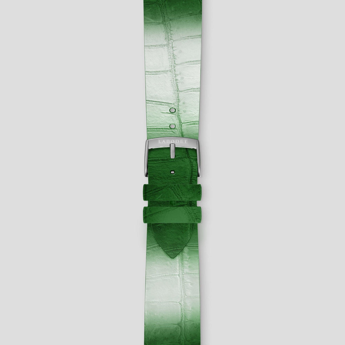 Green Apple Watch Ultra Classic Strap Himalayan Crocodile with Steel Metal -2 | Green-Steel