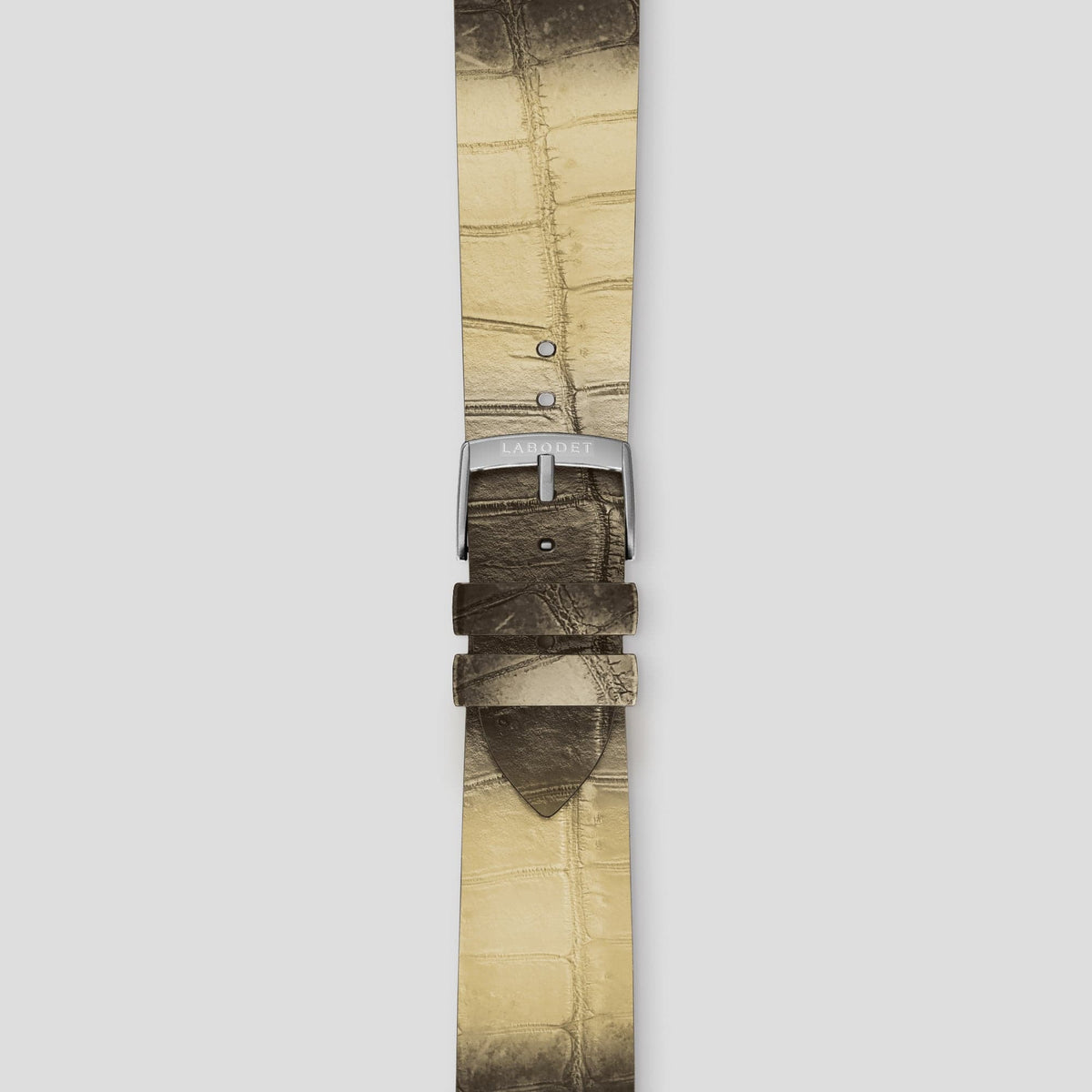 Natural Apple Watch Ultra Classic Strap Himalayan Crocodile with Steel Metal -2 | Natural-Steel
