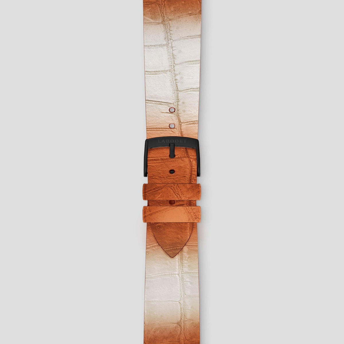 Orange Apple Watch Ultra Classic Strap Himalayan Crocodile with Black Metal -2 | Orange-Black