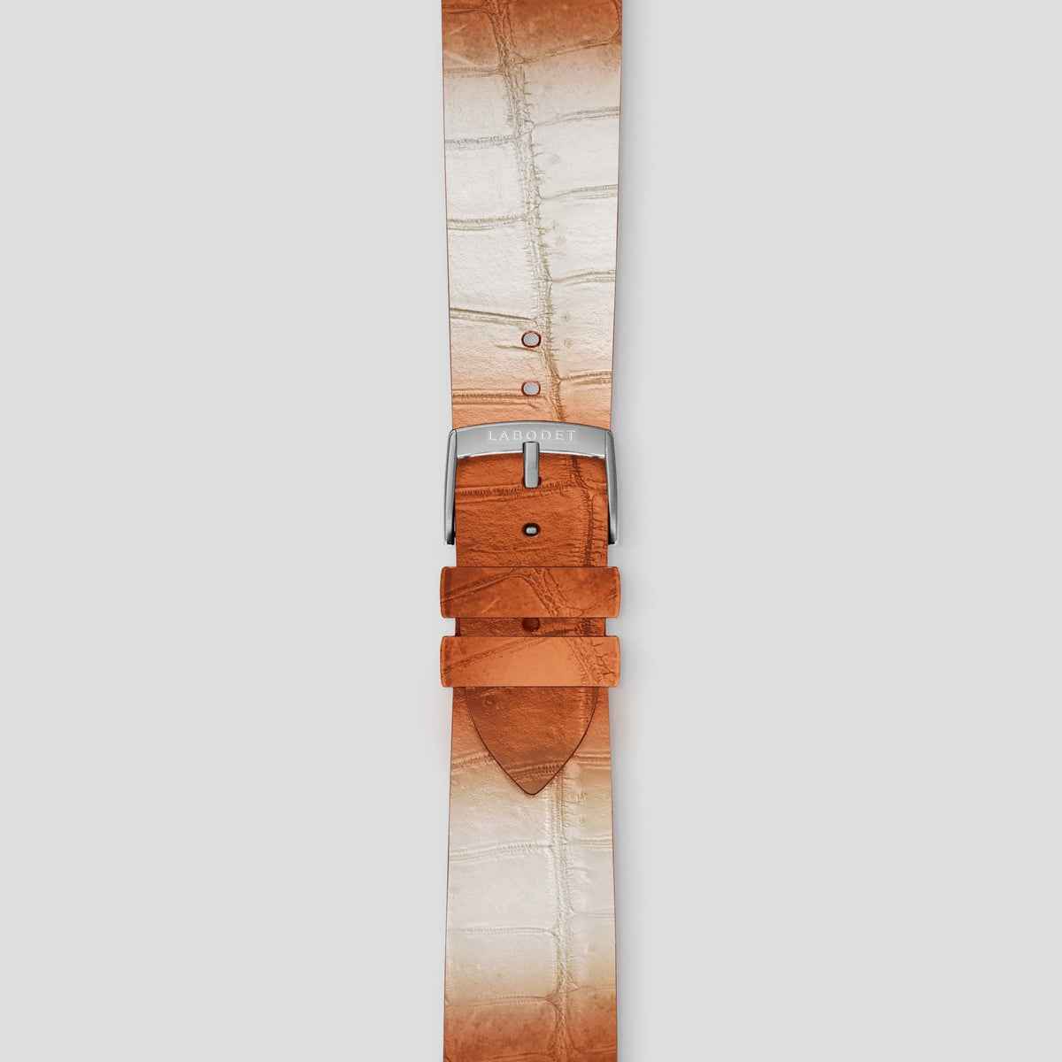 Orange Apple Watch Ultra Classic Strap Himalayan Crocodile with Steel Metal -2 | Orange-Steel