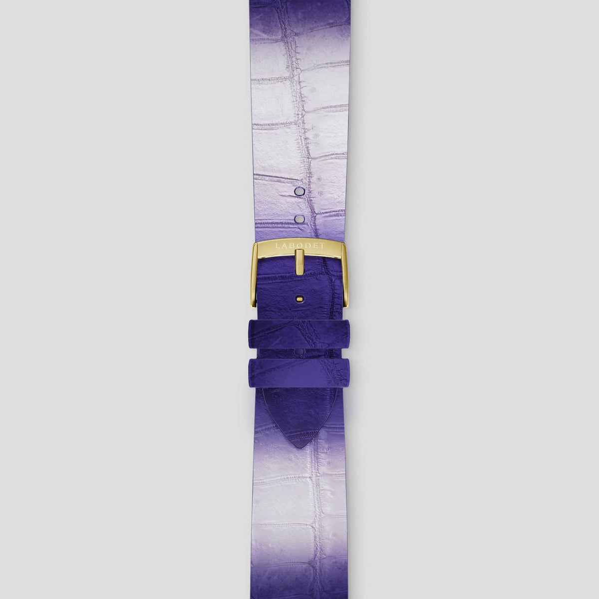 Purple Apple Watch Ultra Classic Strap Himalayan Crocodile with Gold Metal -2 | Purple-Gold
