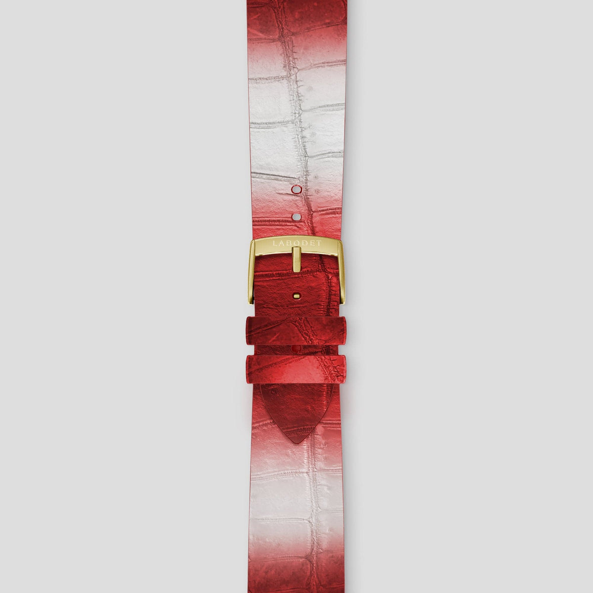 Red Apple Watch Ultra Classic Strap Himalayan Crocodile with Gold Metal -2 | Red-Gold