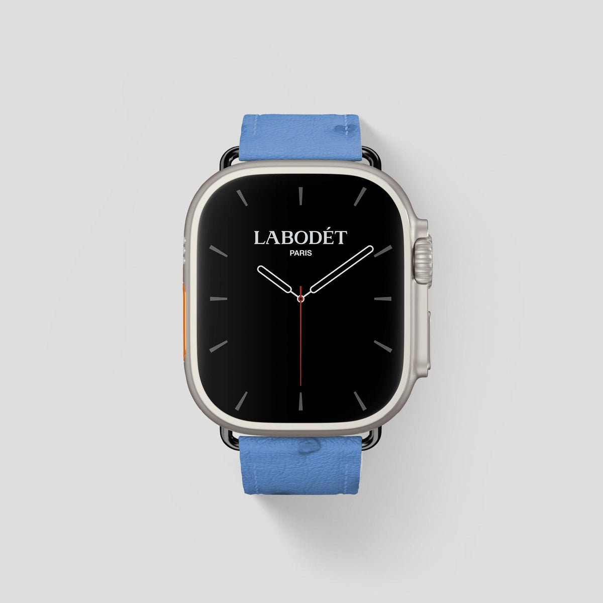 Blue-Jeans Apple Watch 49mm Ultra Classic Strap Ostrich with Black Metal -1 | Blue-Jeans-Black