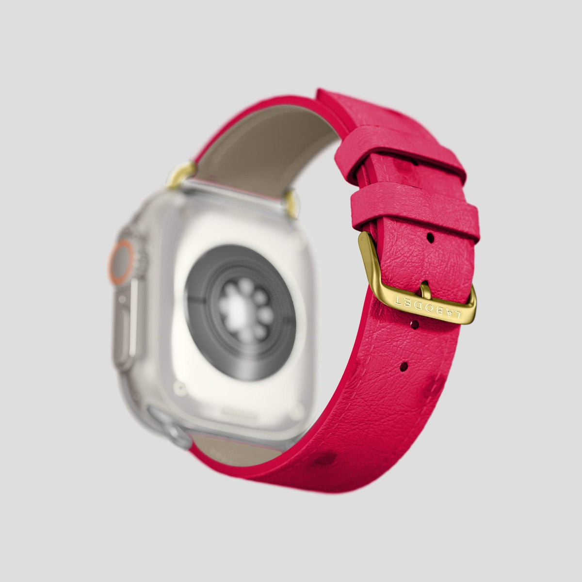 Bordeaux Apple Watch 49mm Ultra Classic Strap Ostrich with Gold Metal -4 | Bordeaux-Gold