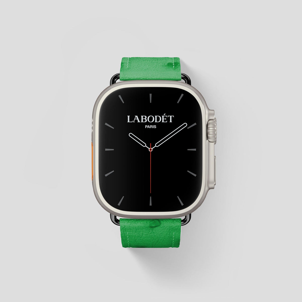 Kentucky Green Apple Watch 49mm Ultra Classic Strap Ostrich with Black Metal -1 | Kentucky-Green-Black