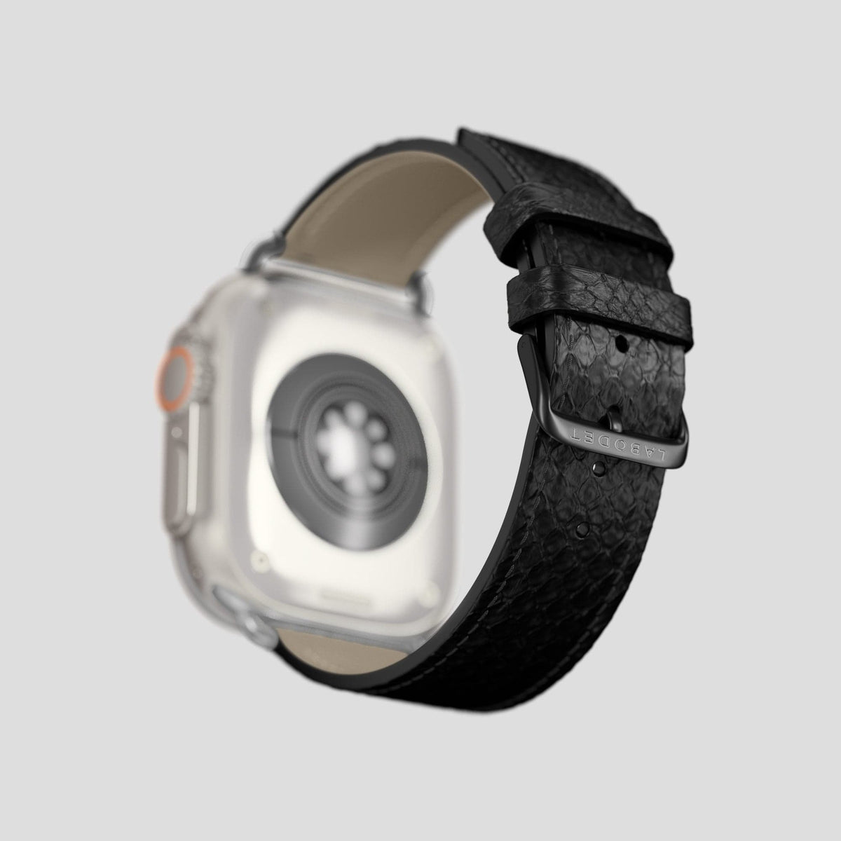 Black Apple Watch 49mm Ultra Classic Strap In Python with Black Metal -5 | Black-Black