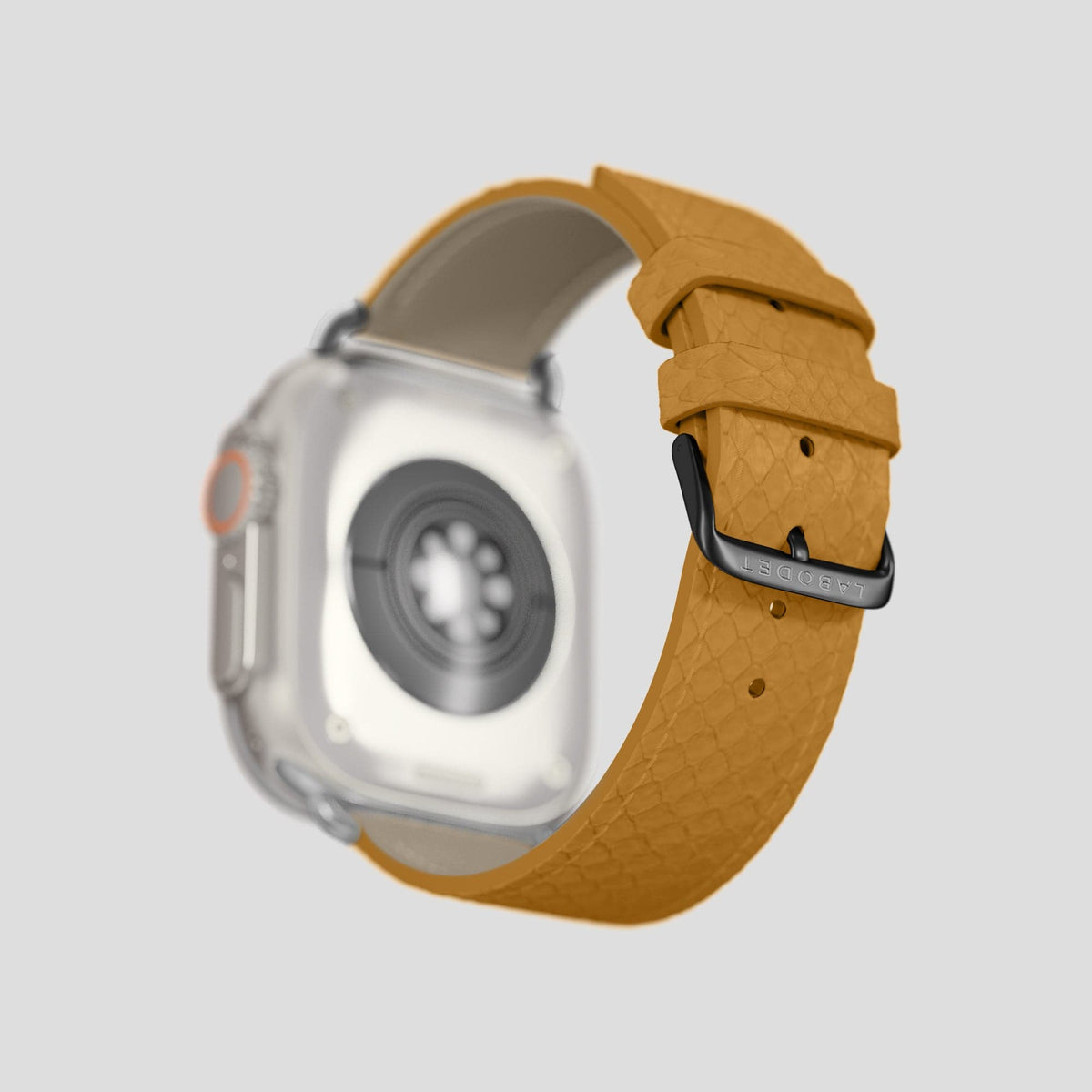 Honey Apple Watch 49mm Ultra Classic Strap In Python with Black Metal -5 | Honey-Black
