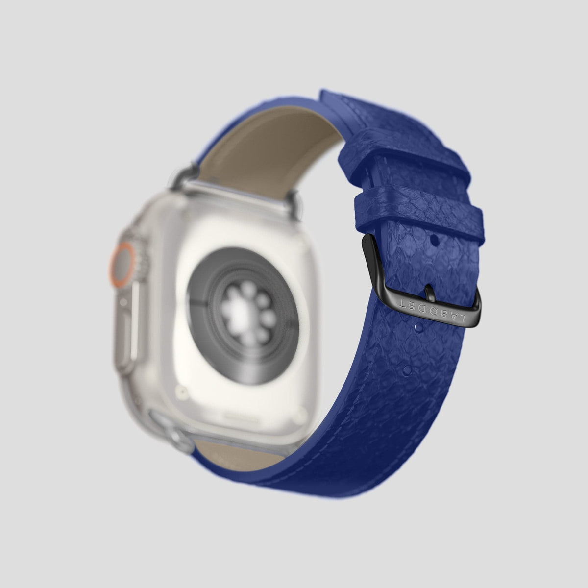 Royal Blue Apple Watch 49mm Ultra Classic Strap In Python with Black Metal -5 | Royal-Blue-Black