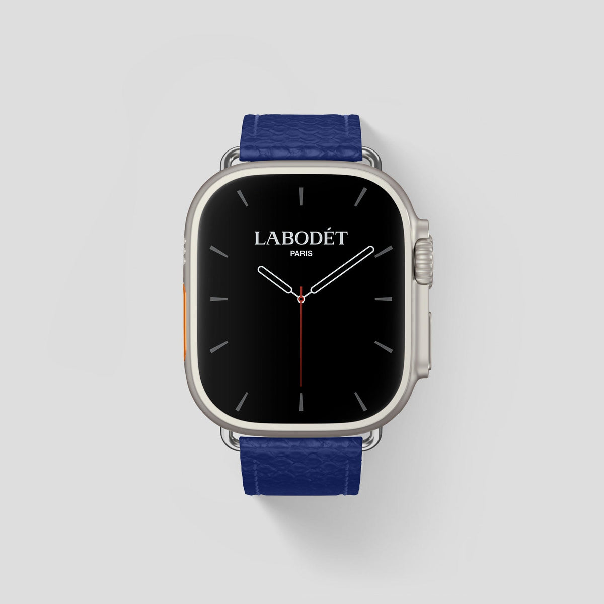 Royal Blue Apple Watch 49mm Ultra Classic Strap In Python with Steel Metal -1 | Royal-Blue-Steel