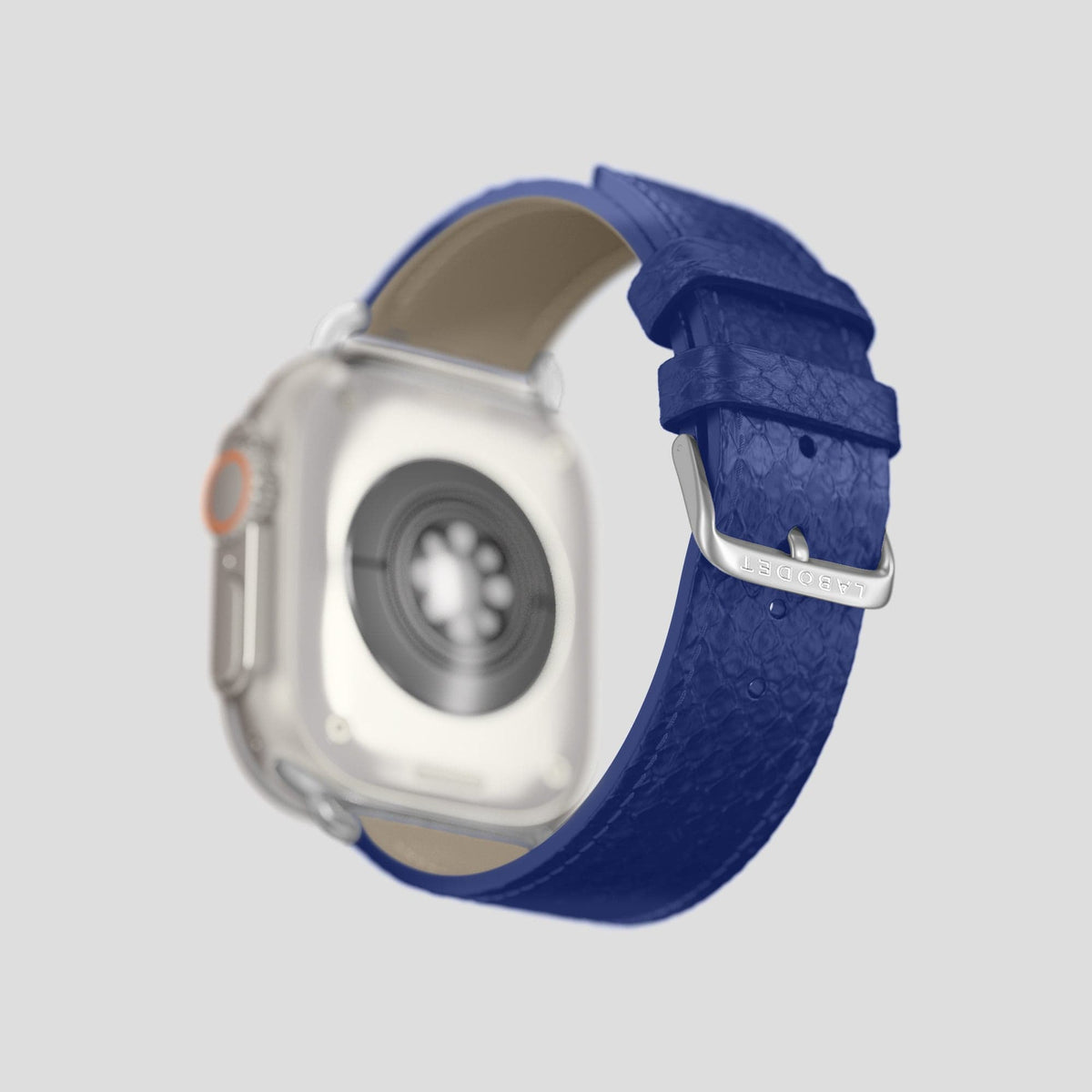 Royal Blue Apple Watch 49mm Ultra Classic Strap In Python with Steel Metal -5 | Royal-Blue-Steel