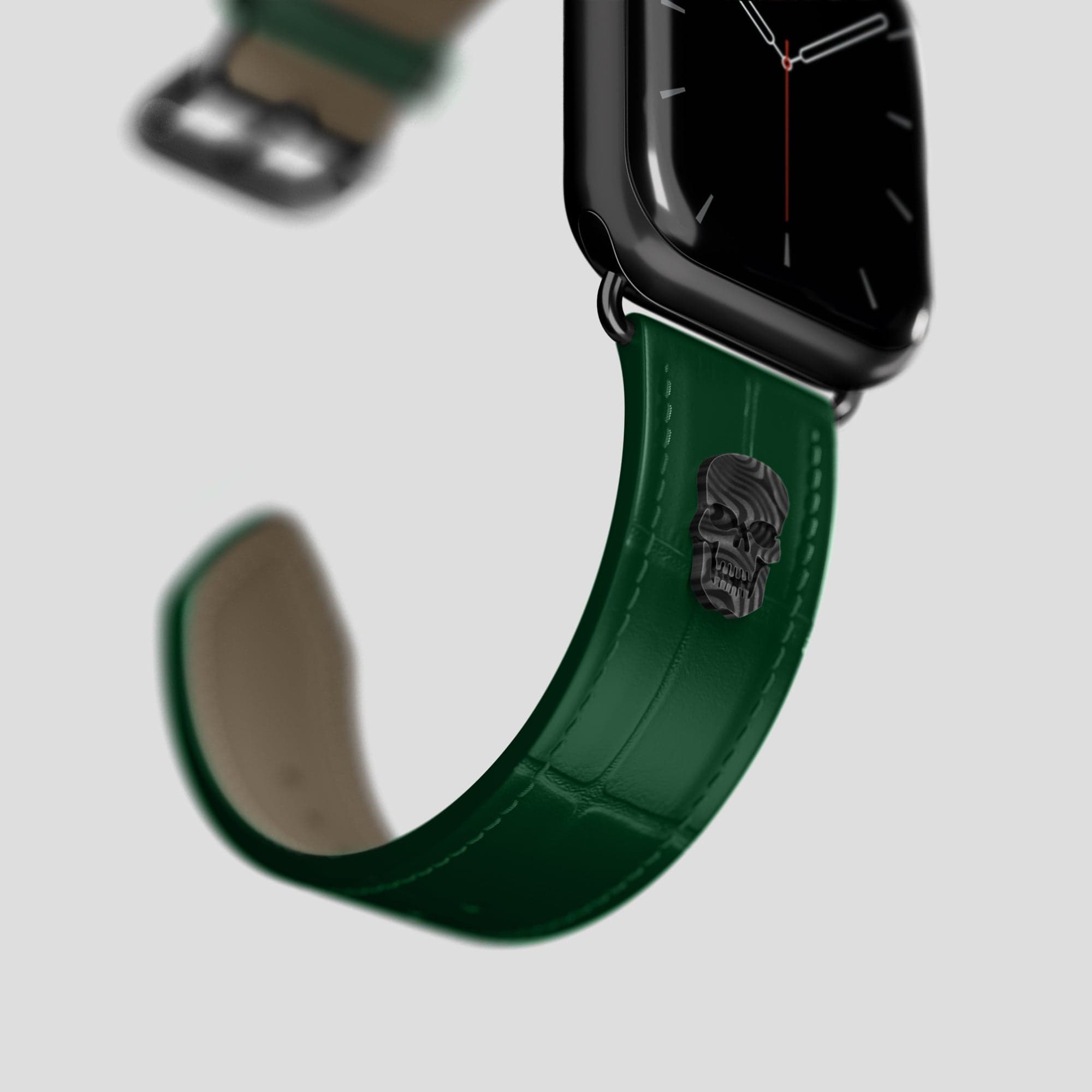 Classic Strap with Carbon Skull For Apple Watch 41mm In Alligator