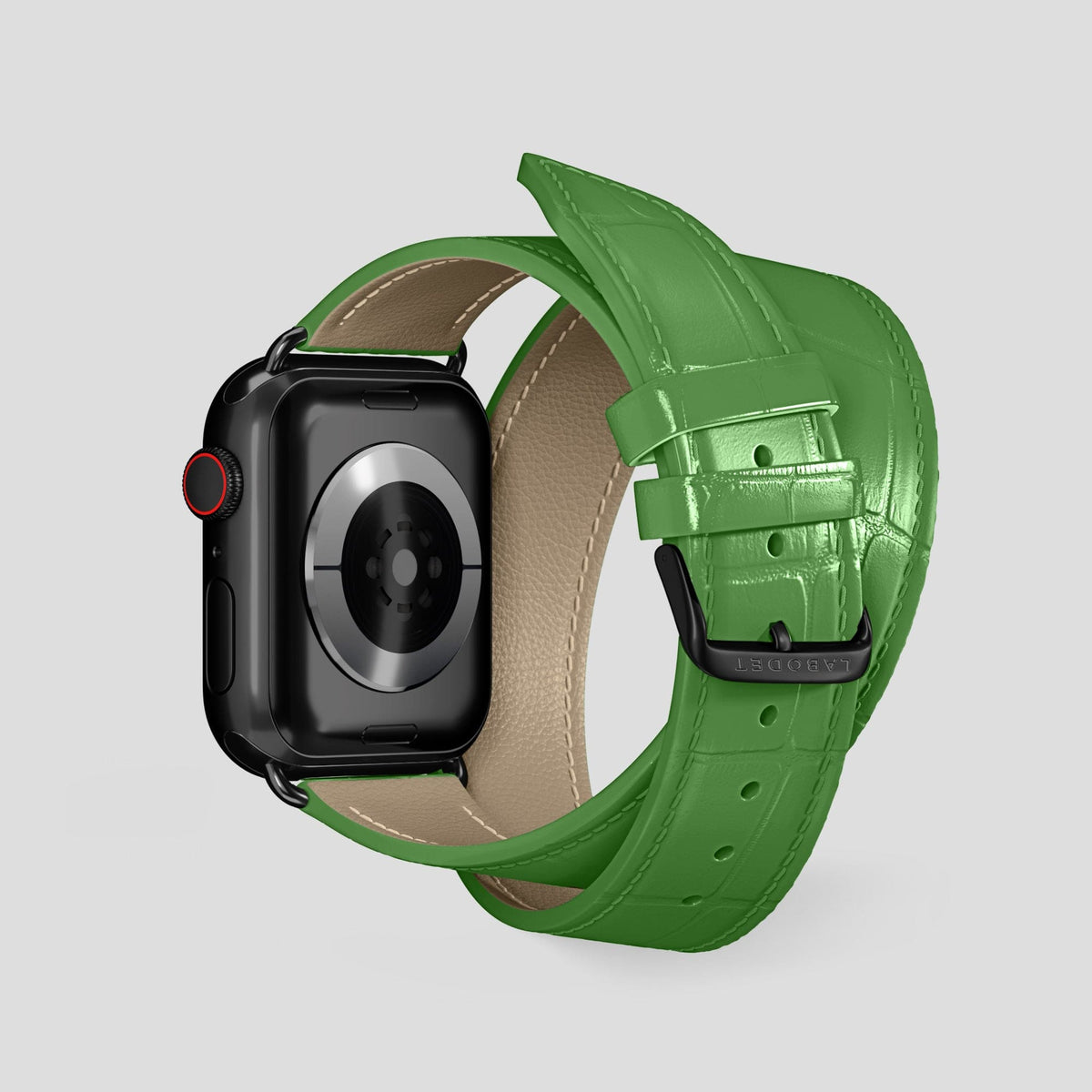 Alligator Leather Apple Watch Band 45mm Double Strap Labodet